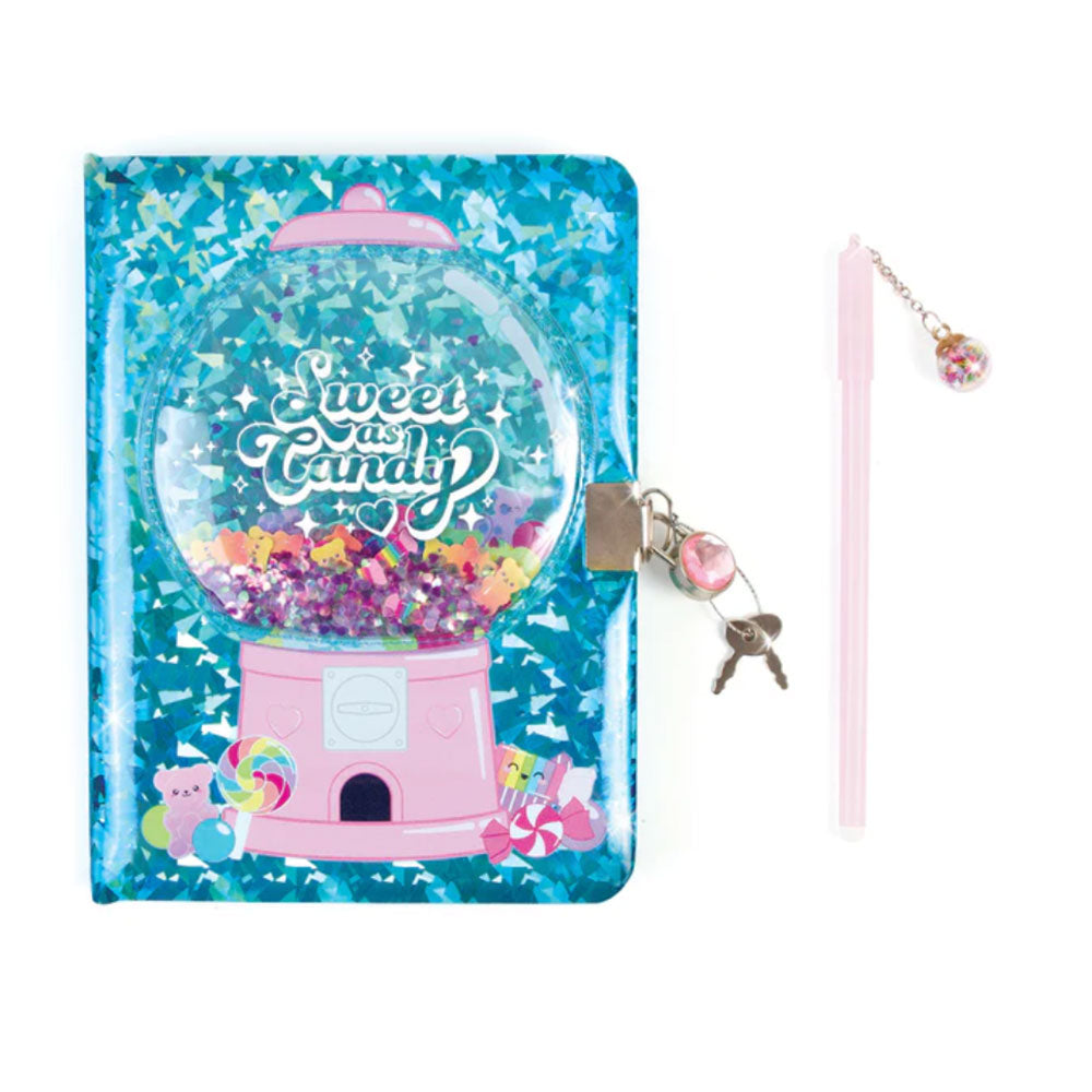 Journal Bubble Gum Glitter con candado