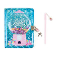 Journal Bubble Gum Glitter con candado